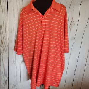 Champion Golf men's polo shirt orange with white stripes XXL